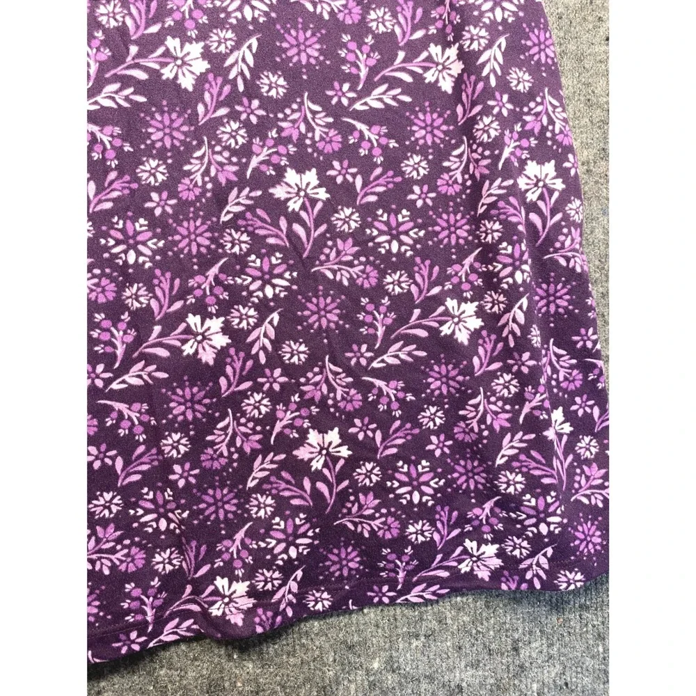 Dreams & Co Purple Floral Lace Trim Pajama Set Plus 3X 30/32 Short Sleeve PJ